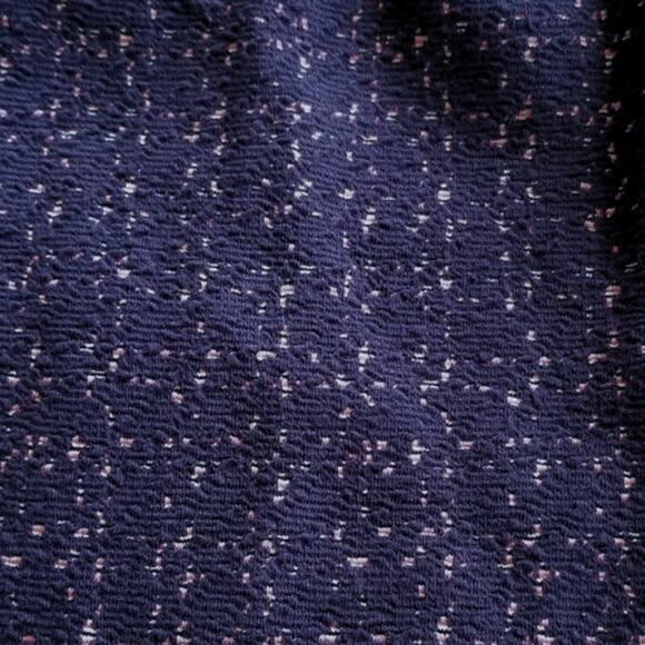 Banana Republic Boucle Tie Front Shell Top Navy Blue Size Medium - Picture 2 of 3